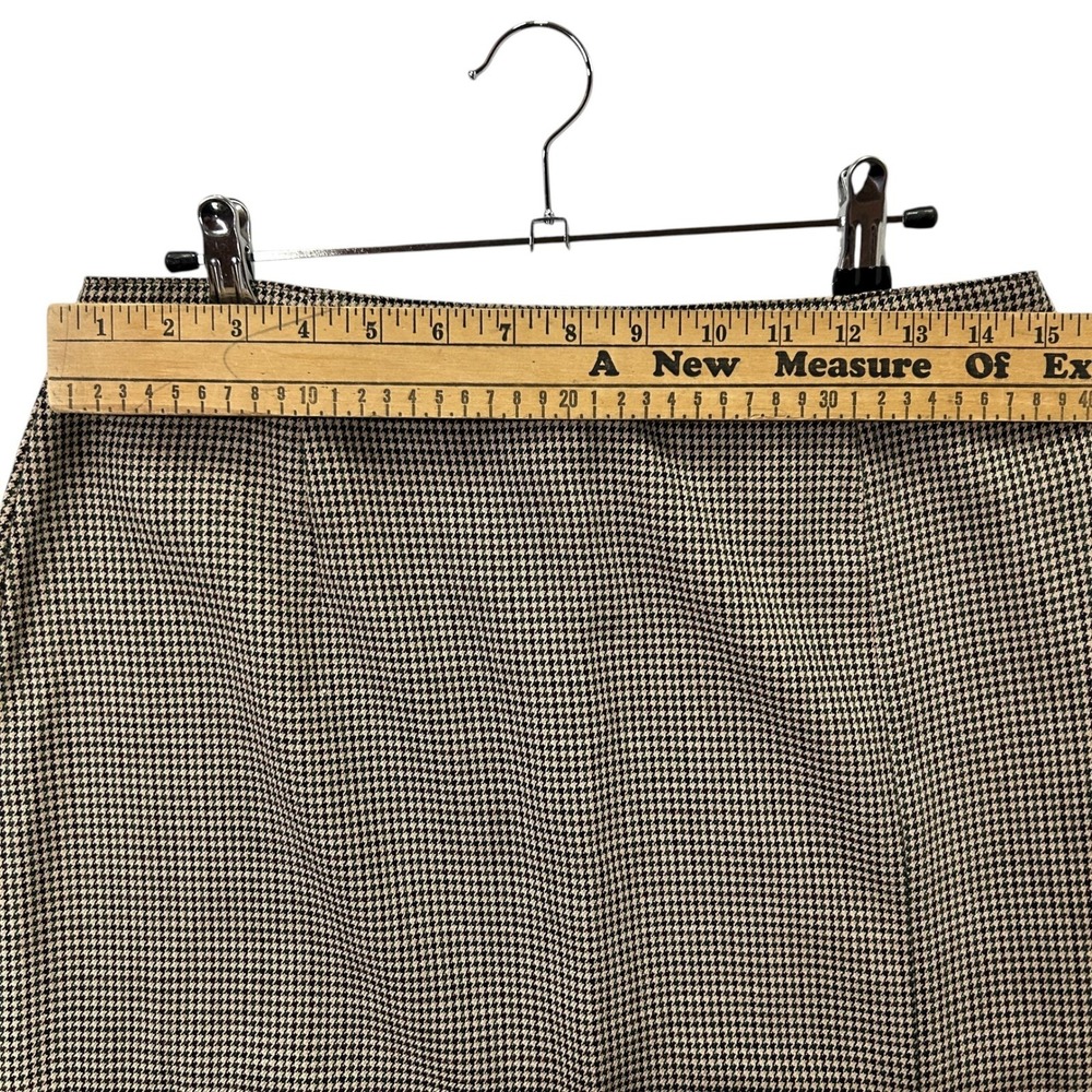 Houndstooth Midi Skirt 12 Academia Quiet Luxury Preppy 90s Heritage Old‎ Money - Picture 5 of 9